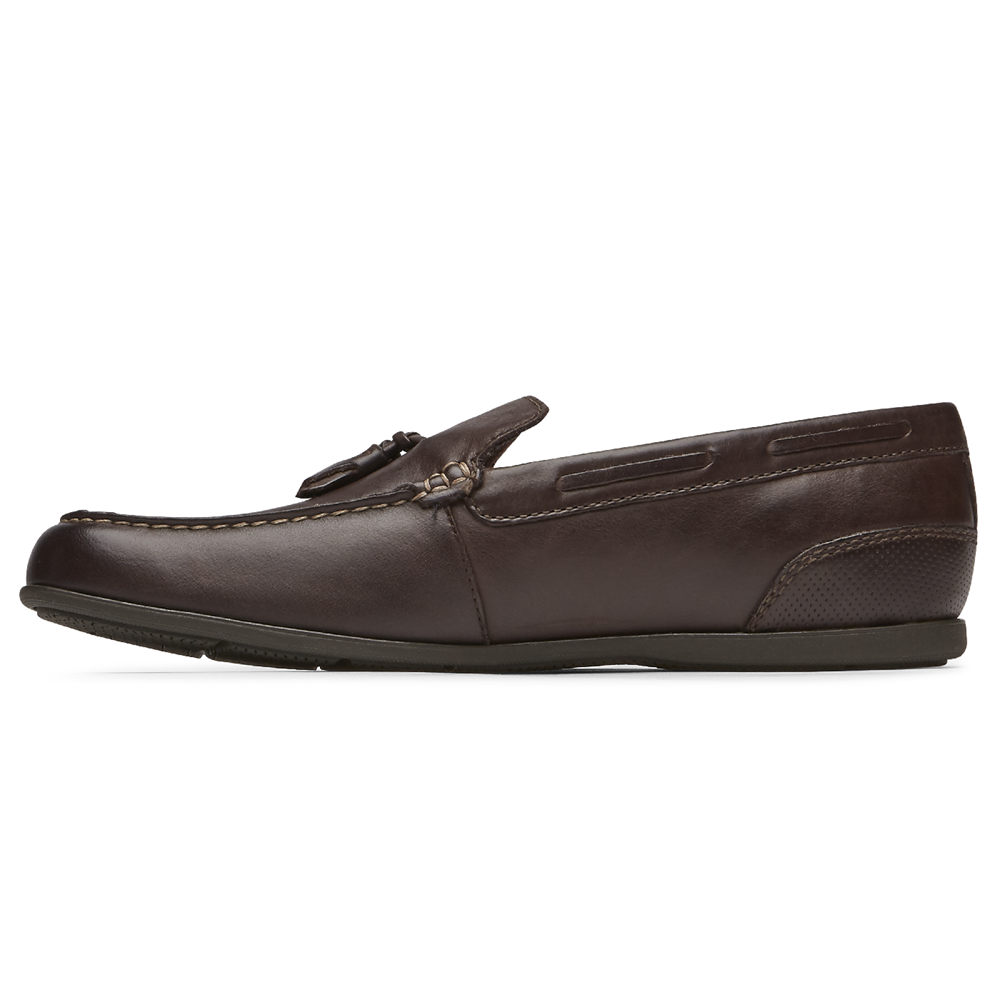 Rockport Loafers For Mens Dark Brown - Malcom Tassel - OD9654027